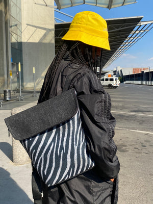 Zebra Print Eco-Felt Small Backpack