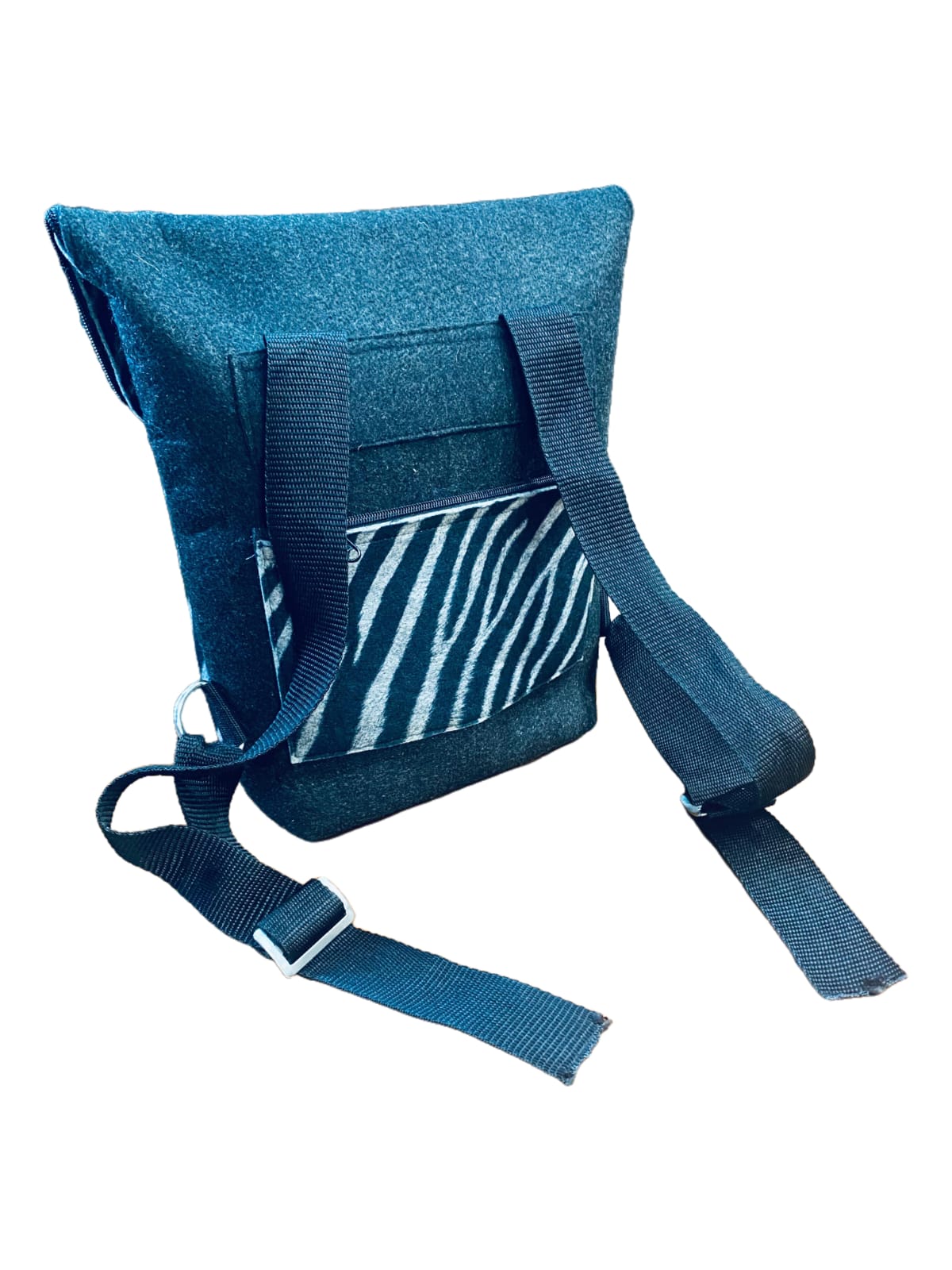Zebra Print Eco-Felt Small Backpack