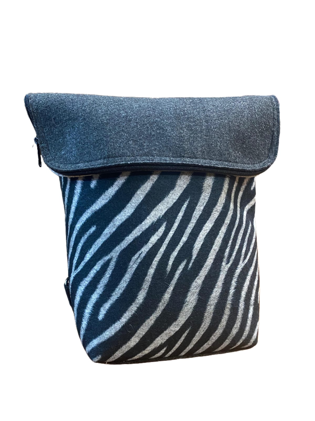 Zebra Print Eco-Felt Small Backpack
