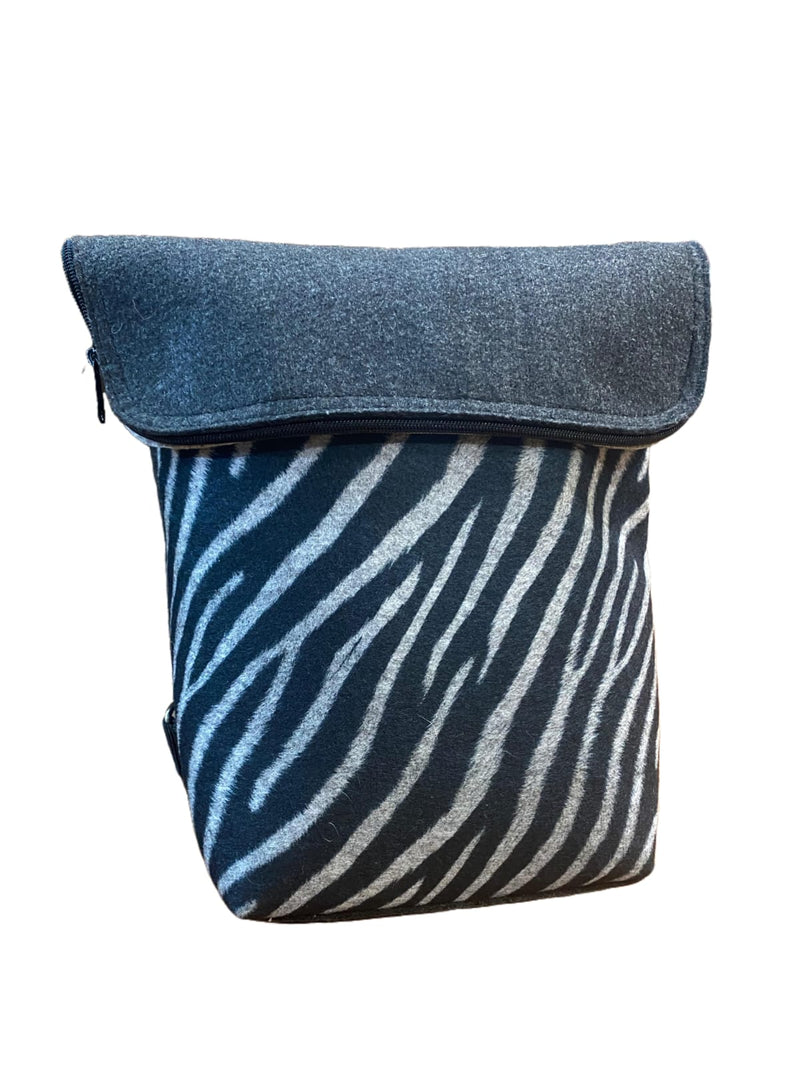 Zebra Print Eco-Felt Small Backpack