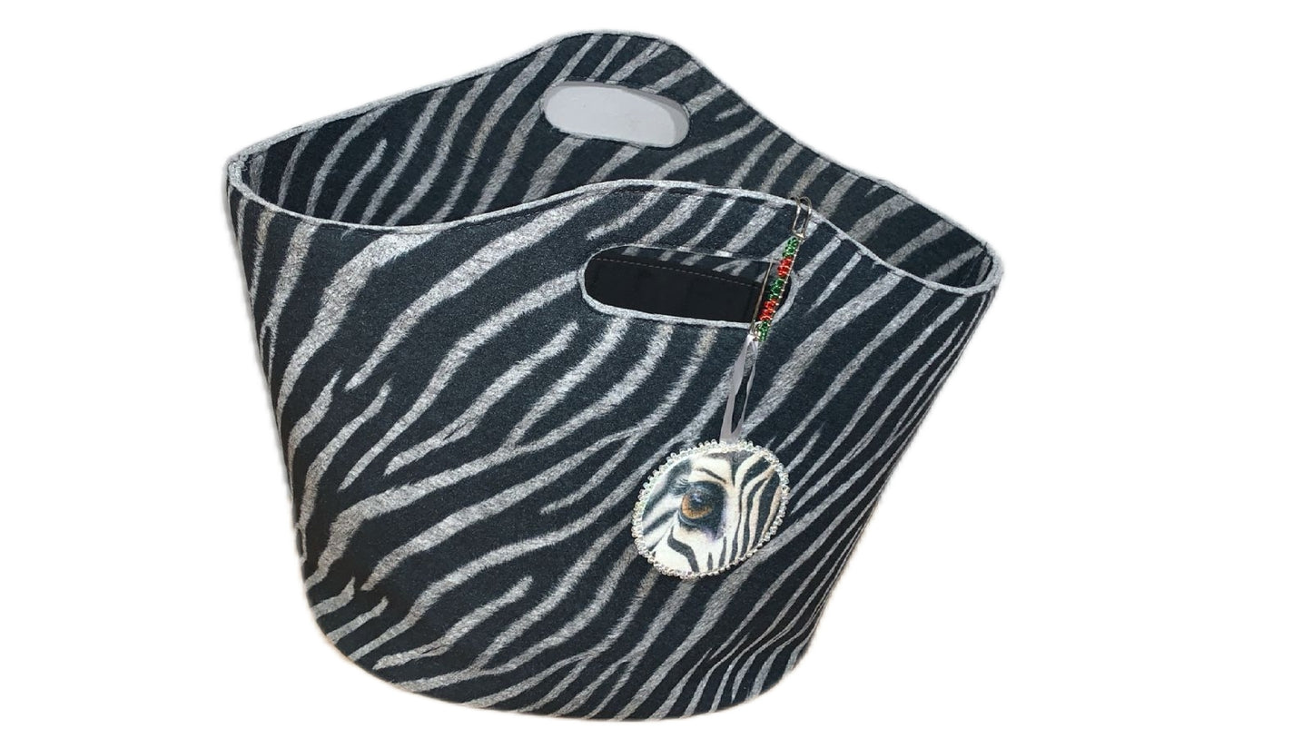 Zebra Print Eco-felt Basket