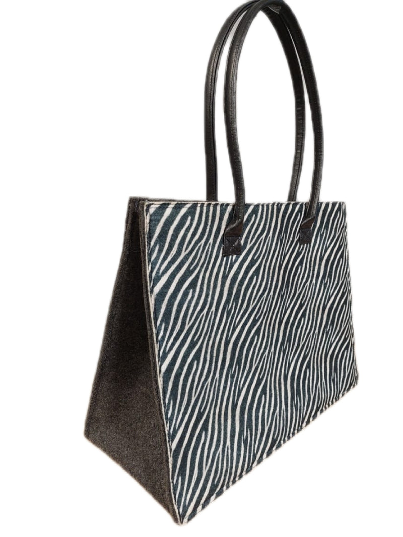 Zebra Print Eco-felt Tote Bag